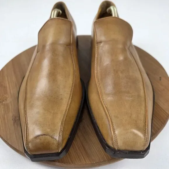 Oliver Sweeney Dagher Shoes‎ Mens 10 Slip On Square Toe Leather Loafers Italy